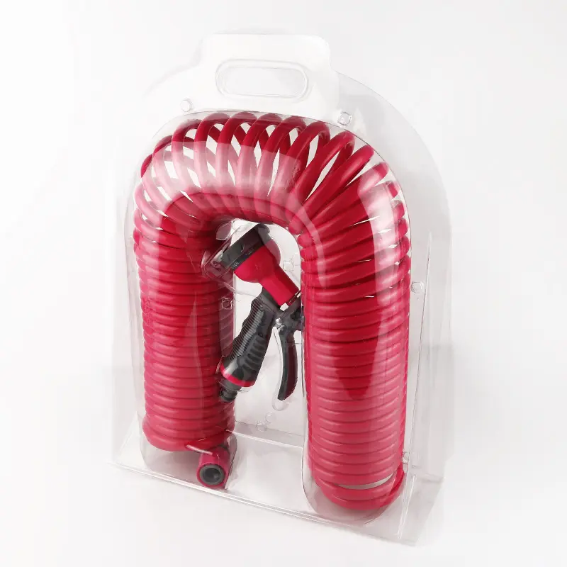 DD1354 Expanding Coil Hose Nozzle Water Gun Set Lightweight Rebound Tube Retractable Water Pipe EVA Recoil Garden Hose