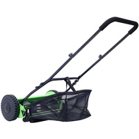 Cortacésped manual de 14 pulgadas con 5 cuchillas y dispositivo para recoger césped, verde