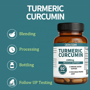 Kurkuma Curcumin 1500mg Kapseln - Natürliche Muskel- und Gelenkunterstützung für Erwachsene - 60 Stück Immunsystem-Gesundheitsformel OEM - Product Image 3