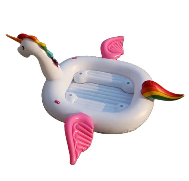 Unicornio inflable para fiestas, unicornio, isla flotante, nuevo diseño, tamaño grande, 6 personas