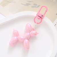 Porte-clés Chien Ballon Holographique Métallique Brillant, Breloques de Sac Chiot Irisé, Porte-clés Mignons et Colorés pour Coque de Téléphone pour Filles
