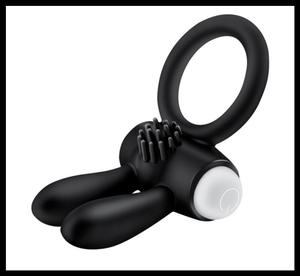 Anillo de pene de conejo de silicona para hombre, Juguetes sexuales, vibrador, anillos para pene, estimulador del clítoris para agrandar el retraso, Vagina para Adultos 18 + Sex Shop - Product Image 5