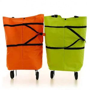 Carritos de Supermercado Ligeros, Reutilizables, Plegables, Bolsas de Compras Plegables, Bolsa de Almacenamiento de Comestibles con Ruedas - Product Image 1