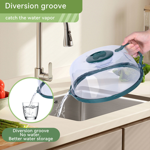 Couvercles anti-éclaboussures multifonctionnels transparents pour micro-ondes avec chemin de drainage pour aliments - Product Image 5