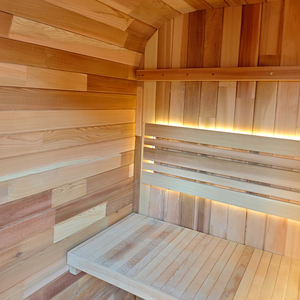 HELIUS Custom Cedar Wooden Wet Steam Spa Sauna Room con Harvia Heater en Vancouver - Product Image 3