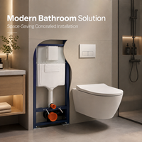 WC intelligent mural moderne en acier inoxydable avec réservoir encastré, chasse d'eau manuelle 8L pour salle de bain d'hôtel, usage quotidien