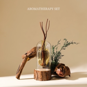 Diffuseur sans flamme de roseau en rotin minimaliste haut de gamme Bouteilles en verre d'arôme longue durée Huiles essentielles Bâtons de diffuseur de parfum - Product Image 5