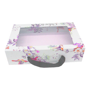 Bán buôn sang trọng tùy chỉnh váy cưới bao bì giấy hình chữ nhật hộp quà tặng với Ribbon xử lý rõ ràng cửa sổ PVC - Product Image 1