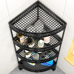 Eco-Friendly Modern Design Floor <b>Standing</b> Triangular Iron Bathroom Kitchen Storage <b>Rack</b> Custom Size Multi-Layer Face Plate - Product Image 1