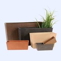 Jardinières et pots à fleurs rectangulaires en plastique Greenship pour la décoration de balcon et de jardin extérieur