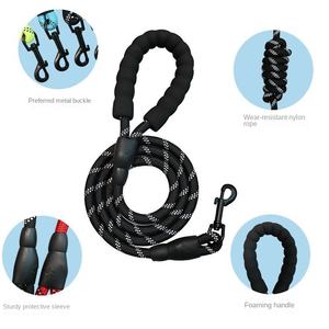 Correa reflectante multicolor para perro, mango cómodo con Material de nailon y decoración de cinta, suministros para mascotas almacenados por <span class=keywords><strong>Amazon</strong></span> - Product Image 2