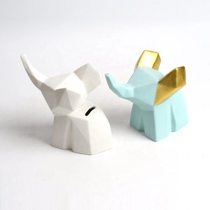 Minimalist ev dekor el işi ve el-boyalı seramik 3D baskılı fil tasarrufu bankası - Product Image 1