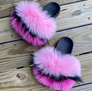 Donne di Lusso Della Pelliccia Scivola <span class=keywords><strong>Con</strong></span> Il Reale Della Pelliccia di Modo Della Signora Pantofole per il Viaggio Furry Estate Pelliccia Sandali - Product Image 1