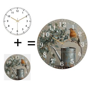 Horloge ronde en verre silencieuse personnalisée 30 cm, date/ininitiales personnalisées, design moderne pour la maison ou le bureau - Product Image 1