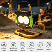 OUTLUX W007E Lampe de travail LED portable et pliable 50W à batterie rechargeable, réglable, à poignée, très demandée