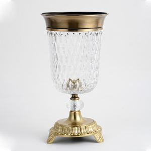 Vasi di Lusso in Vetro con Decorazioni in Rilievo, Vaso per Fiori in Vetro, Decorazione Rotonda da Tavolo per Fiori Secchi - Product Image 1