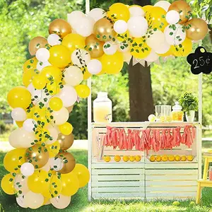 Kit de arco de guirnalda de globos de girasol para niños, Kit de arco de globos amarillos, conjunto de soporte de látex, decoraciones para fiesta de cumpleaños, suministros de fondo