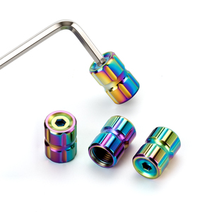 4pcs chống trộm chống bụi màu Bling nhôm lốp xe van Thân mũ điều kiện mới tự động bánh xe lốp không khí thân cây Bìa - Product Image 4