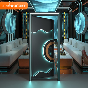 Diseño de <span class=keywords><strong>moda</strong></span> y popular Tira de luz LED colorida Puerta de KTV insonorizada comercial de acero inoxidable para sala de juegos de fiesta - Product Image 1