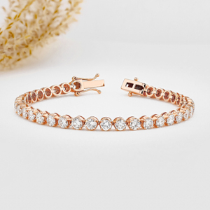 <span class=keywords><strong>Gioielli</strong></span> a valore sociale 14k oro massiccio rosa giallo 1ct - 7ct rotondo taglio brillante bracciale <span class=keywords><strong>Tennis</strong></span> con diamante coltivato da laboratorio per lei - Product Image 4