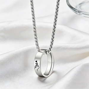 스테인리스 스틸 목걸이 커플링 펜던트 목걸이 남녀 패션 주얼리 목걸이 - Product Image 6