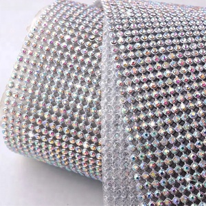 Venta al por mayor 3mm oro plata cristal Malla tela Rhinestone metálico 3D vidrio para ropa decorativa sombreros bolsas - Product Image 5