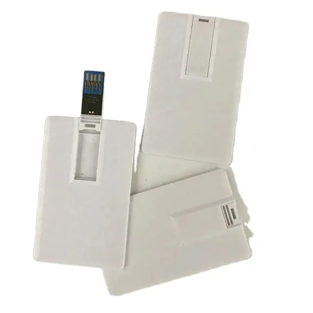 Chiavetta usb di alta qualità in bianco pendrive White biglietto promozionale business bianco stampa flash drive 3.0 o logo non personalizzato