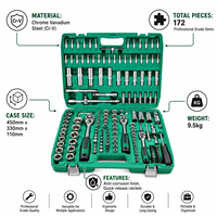 Ensemble complet d'outils à main universels pour atelier domestique, 172 pièces, avec cliquet standard pour réparation