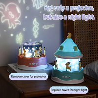 Projecteur de lumière LED créatif en forme de carrousel, projecteur de galaxie, télécommande, enceinte Bluetooth, boîte à musique, lampe, projecteur d'étoiles, veilleuse pour enfants et bébés