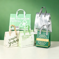Sac isotherme réutilisable en aluminium non tissé de qualité alimentaire avec logo personnalisé en sérigraphie pour emporter les repas