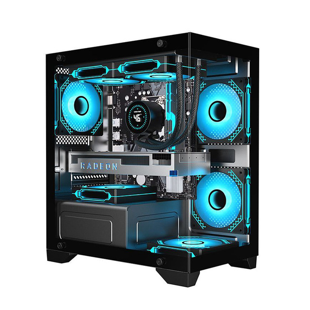 T2 No-column Seaview Case New Desktop Computer Cold-Rolled Steel MATX Motherboard DIY Water Cooling White Vertical USB 3.0 Front