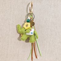 Porte-clés éléphant en feutre, pendentif animal cousu main avec pompon décoratif, ornement de sac à main, mode féminine, cadeau