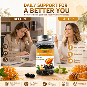 Capsules molles de propolis, <span class=keywords><strong>gelée</strong></span> <span class=keywords><strong>royale</strong></span>, pollen d'abeille, soutien immunitaire quotidien, complément alimentaire, marque privée, usine OEM ODM - Product Image 2