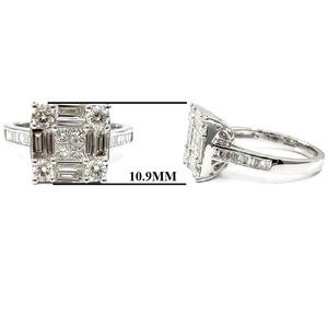 Fine Cluster Bijoux Vente Chaude 18k Or Blanc De Haute Qualité Diamant Bijoux Baguette Half Way Cluster Anneaux De Mariage Pour Les Femmes - Product Image 2