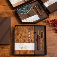 Set de Regalo de Cuaderno de Madera Chino Retro con Bolígrafo de Sándalo y Taza Térmica para Regalos Corporativos y Festivos