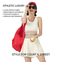 Jupe de tennis plissée taille haute pour femme, jupe-short athlétique à séchage rapide et respirante avec empiècements contrastants, mini-jupe de golf