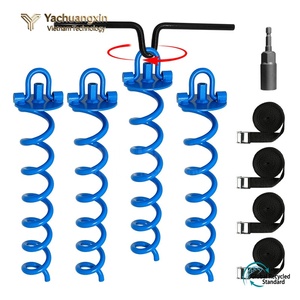 Spiral <b>Tent</b> Pegs Metal Outdoor Camping Ground Anchors 40cm All Seasons Use Colorful Hook Design - Product Image 3