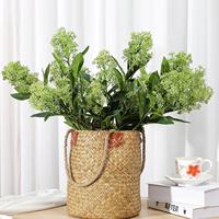 Tiges de verdure artificielles au toucher réaliste, branche de baies de Skimmia pour la décoration de mariage, de fête à domicile, de table, plante de haute qualité