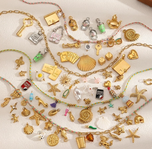 Pendentif en forme de tasse à thé en acier inoxydable Zooying, plaqué or 18 carats, placage sous vide, charme bohème à faire soi-même pour porte-clés, breloques de bijoux - Product Image 1