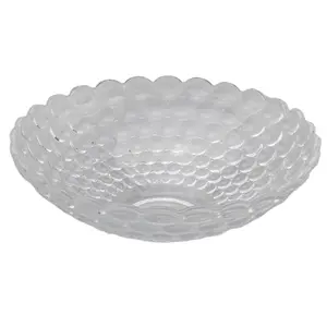 Homeware-plato de fruta de cristal transparente, redondo, 2800ml