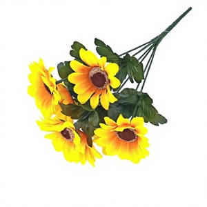 Bouquet di Girasoli Artificiali con 7 Fiori Gialli, 30cm, per Decorazioni Casa, Matrimoni e Tavoli - Product Image 4