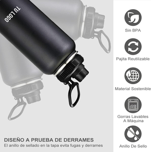 Bouteille isotherme personnalisée en acier inoxydable 32 oz grande capacité portable écologique isolation thermique voyage classique - Product Image 2