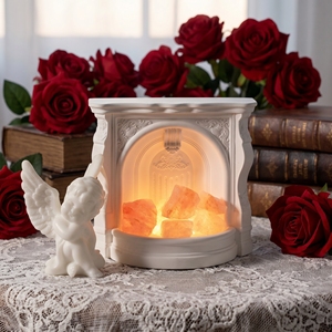 Lámpara de Sal del Himalaya Estilo Chimenea y Kit de Portavelas, un Regalo de Aromaterapia Ideal para el Día de la Madre - Product Image 1