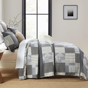 Tất Cả Các Mùa 3 Mảnh Bộ Đồ Giường <span class=keywords><strong>Grey</strong></span> Nữ Hoàng Kích Thước Bông Sọc Sọc Mền <span class=keywords><strong>Comforter</strong></span> Set Cho Giường - Product Image 3