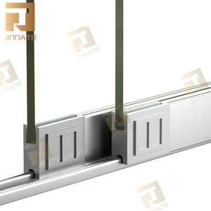 Ensemble de système de roues meubles suspendus quincaillerie de salle de bain accessoires en verre raccords de rangement muraux portes coulissantes armoires - Product Image 2