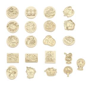 Têtes de sceau en cire métalliques multicouches gravées à plat avec motifs de feuilles et de canards de dessins animés mignons, tête en cuivre – Décoration de bureau et de mariage - Product Image 5