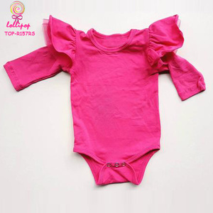 <span class=keywords><strong>Vêtements</strong></span> pour bébés et enfants en gros, barboteuses à volants à imprimé floral, barboteuses en coton doux pour nouveau-nés, barboteuses à manches bouffantes pour filles - Product Image 2