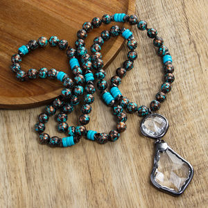 אופנה בוהמי שבטי תכשיטי חוט ציור ארוך מסוקס נשים צלב תליון שרשרת נבאחו פנינה שרשרת - Product Image 4