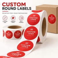 Pembuat Label Produk Desain Pribadi Stiker Vinyl Bulat Tahan Air Perekat Sendiri Gulungan Kertas Cetak Kustom Logo Stiker Label