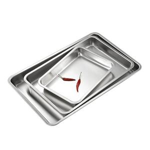 Stainless Steel Rectangular Tray Flat Bottom Design For Hotel Kitchen Use 304 Grade Durable Serving Plate - Product Image 4